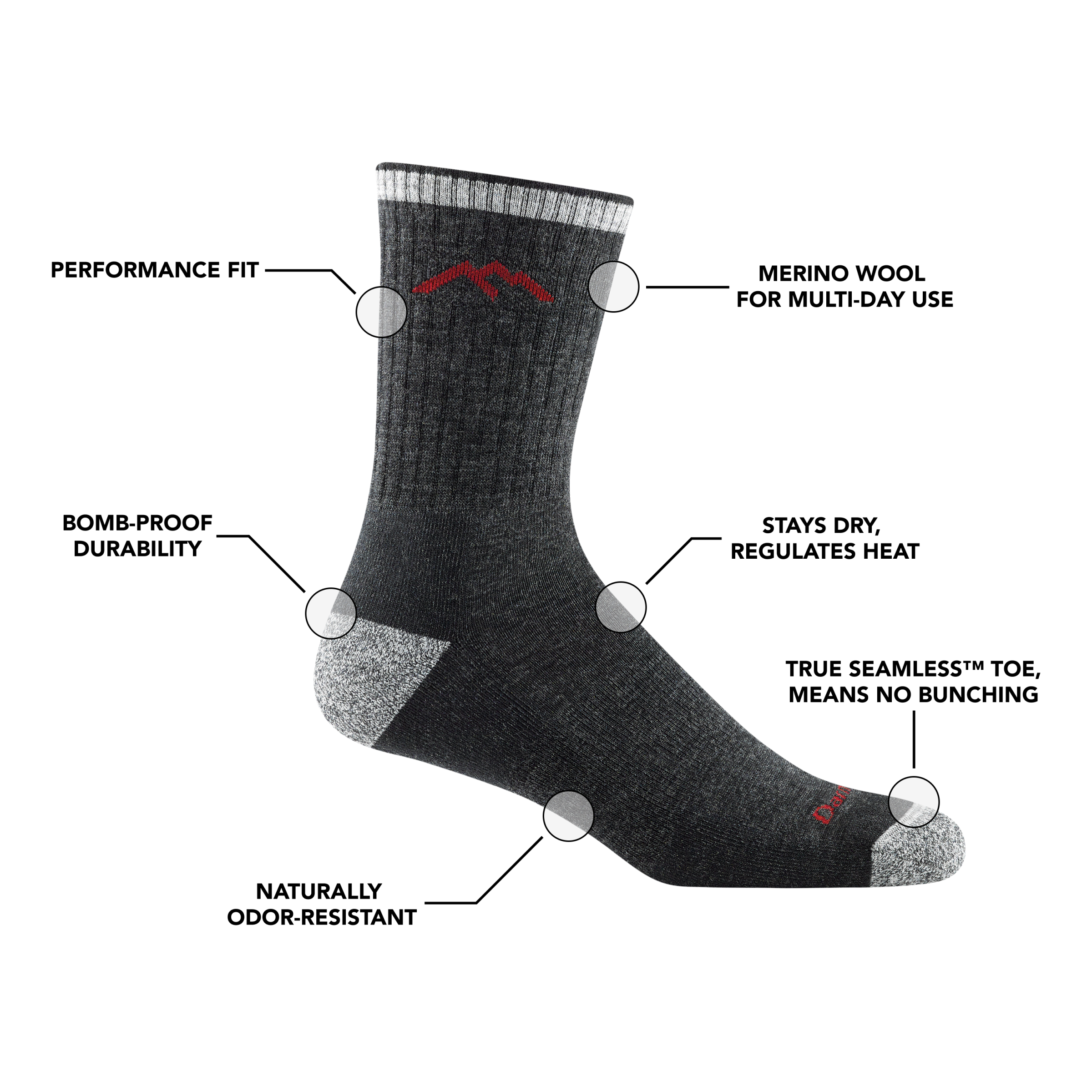 Men's Hiker Midweight Micro Crew 5-Pack